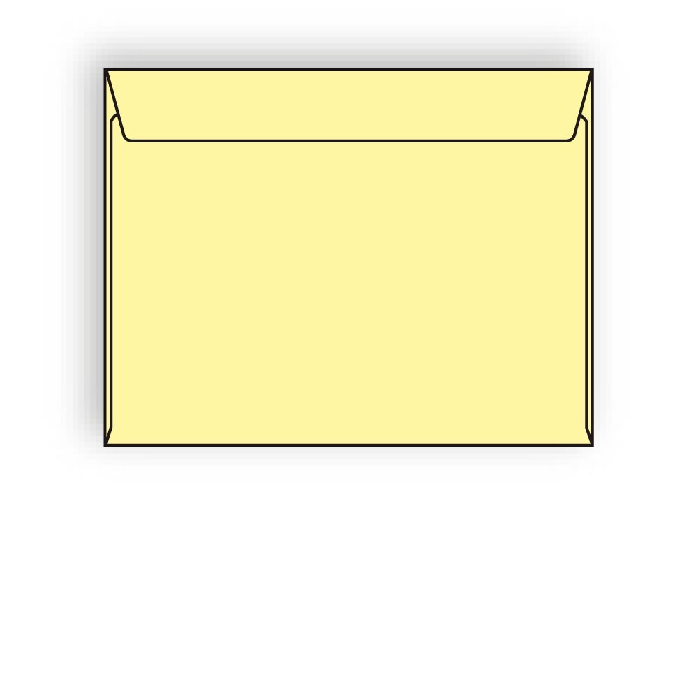 Open Side Booklet Envelopes, 9" x 12", 28#, Recycled, Canary Pastel, Acid Free, Side Seams (