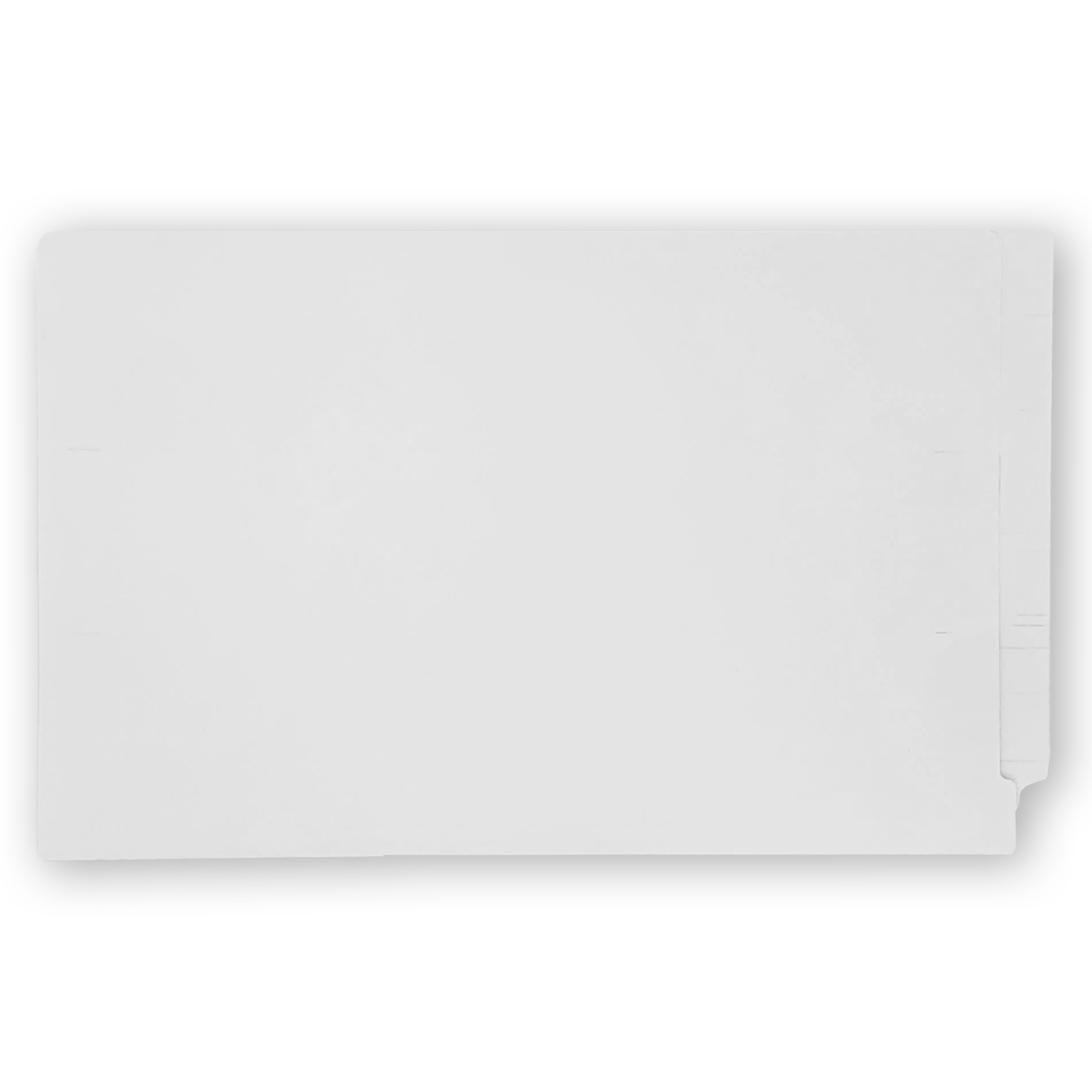 14pt White Folders, Full Cut 2-Ply END TAB, Legal Size, Fastener Pos #1 & #3 (Box of 50)