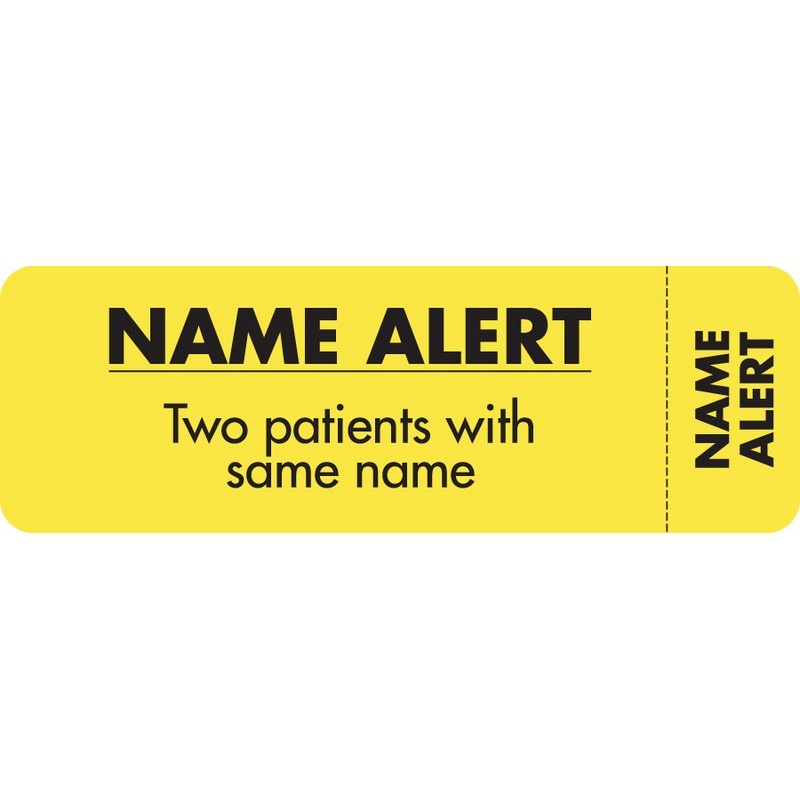 Attention/Alert Labels, NAME ALERT Fl Chartreuse, 3" X 1" (Roll of 250)