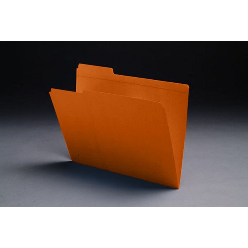 11pt Orange Folders, 1/3 Cut TOP TAB - Assorted, Letter Size (Box of 100)