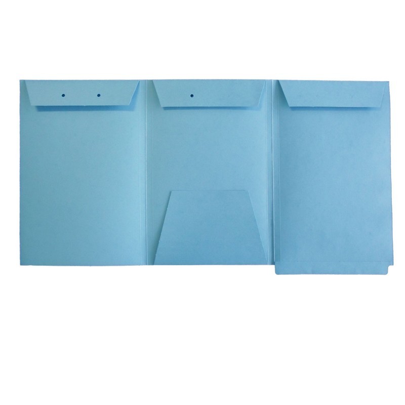 Blue End Tab Patent TriFold folders, Legal Size Box of 25