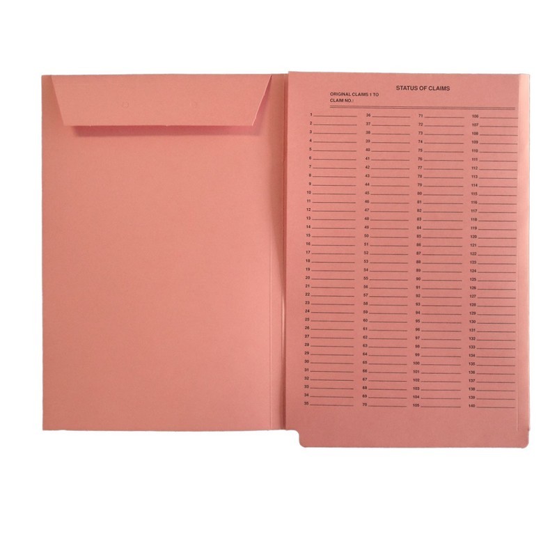 Salmon End Tab Patent TriFold folders, Legal Size Box of 25