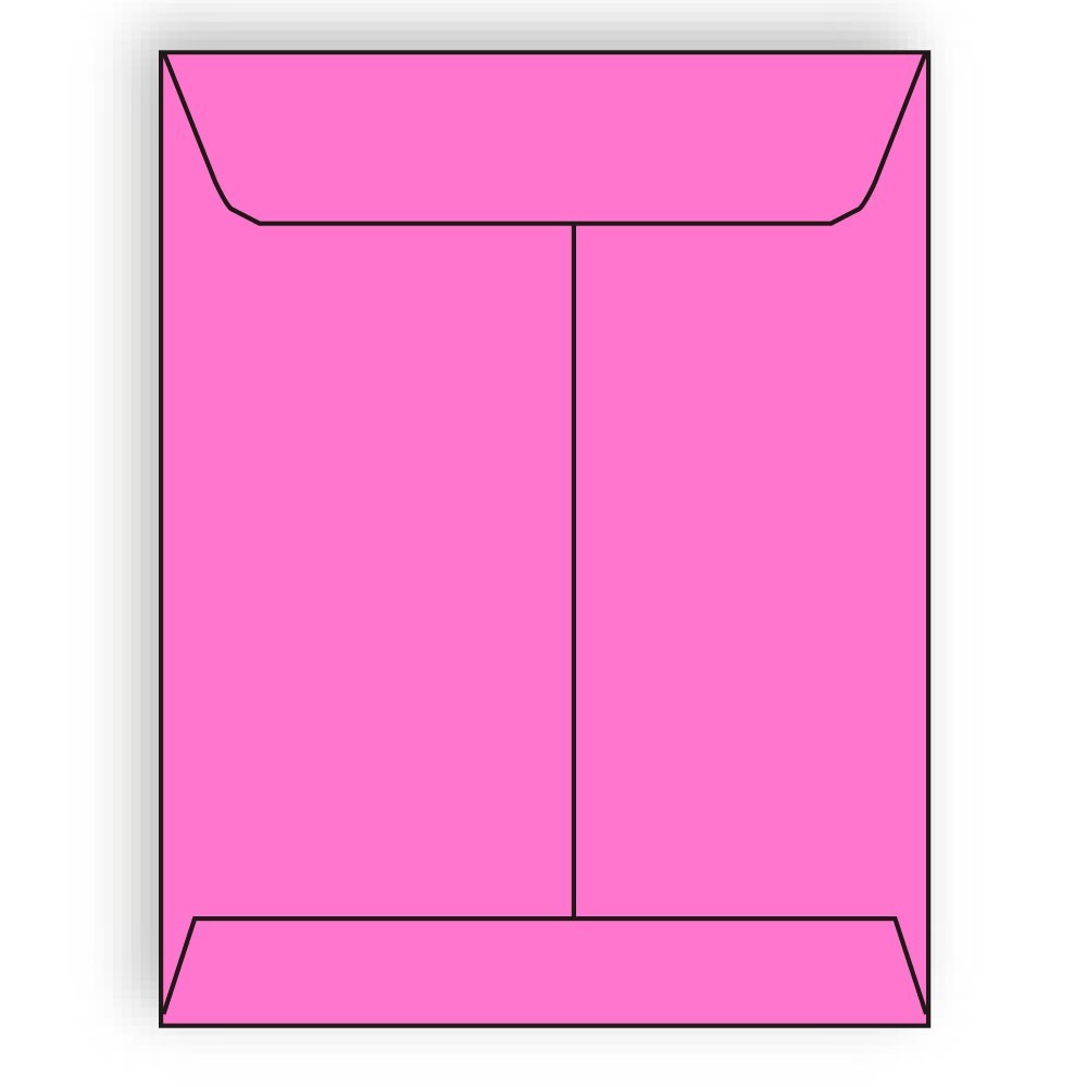 Open End Catalog Envelopes, 9" x 12", 28, Brightly Colored Pink, Acid