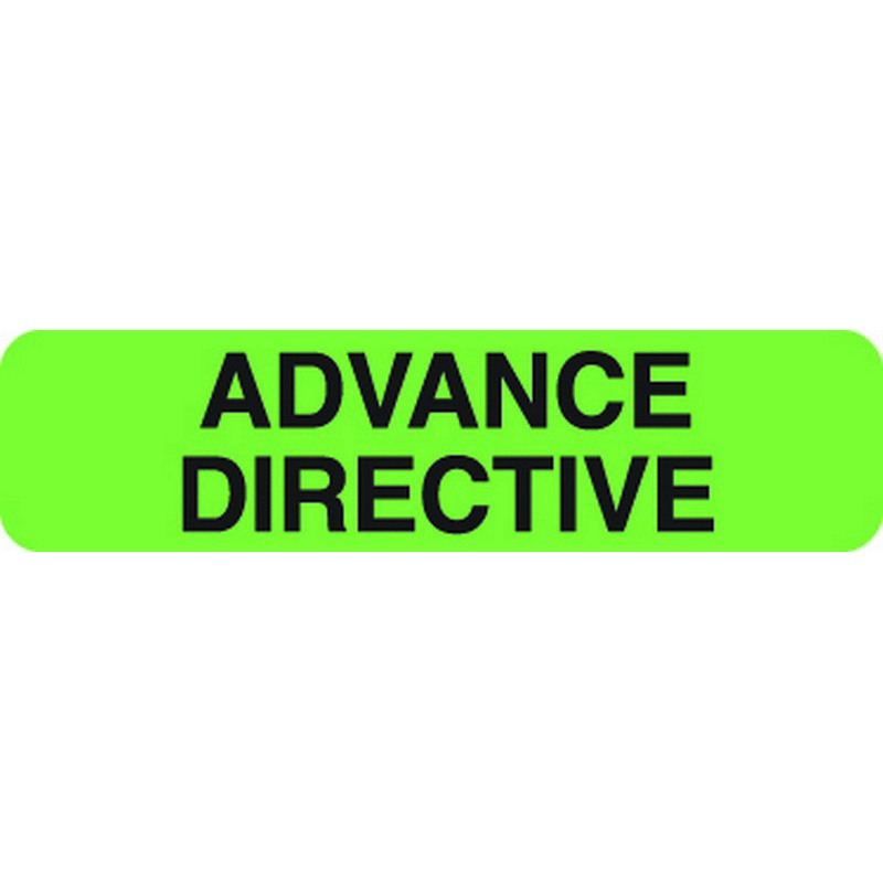Advanced Directive Labels, ADVANCE DIRECTIVE Fl Green, 11/4" X 5/16