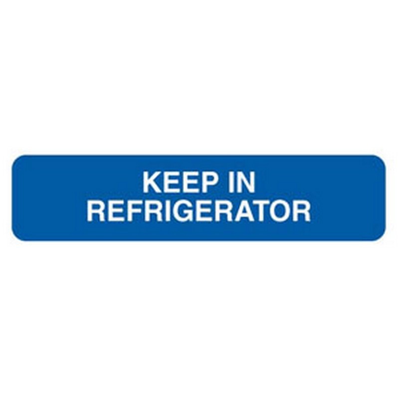 Keep In Refrigerator 15/8" x 3/8" Blue Label (Roll of 500)