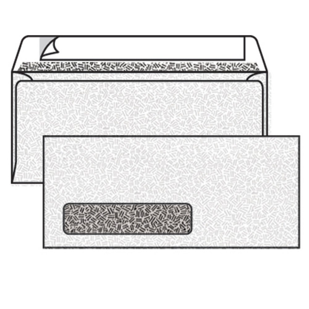 #10 Side Seam Digi-Clear Window with Confetti Tint and Kwik Tak, White, Pressure Sensitive Seal (Box