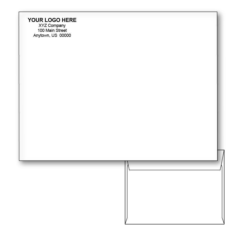 Custom Printed 9" x 12" Booklet Envelopes, White Wove, 24 lb, Standard Flap (Box of 500)