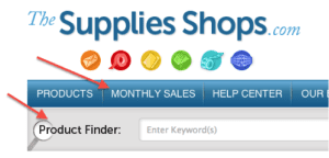 Supplies Shops Sales tab