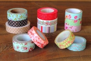 washi tape stacked in multiple patterns
