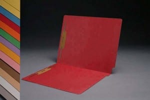 S-1502-R Red End Tab Folders with Fasteners