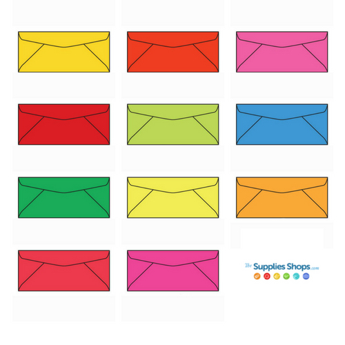 Brightly Colored Envelopes A simple way to spice things up! The Supplies Shops