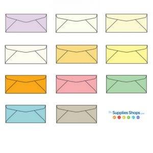 pastel colored envelopes with 11 color options