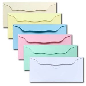 pastel and white offering envelope